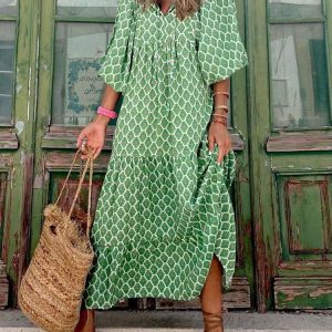 women's digital printing bohemian dress