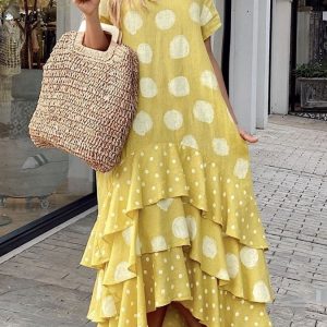 Polka Dot Layered Swing Dress