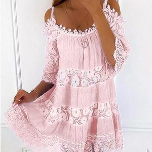Women's Loose Sling Half Sleeve Flower Print Dress